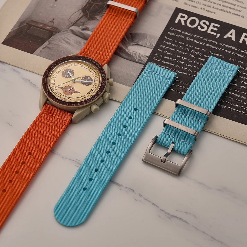 Bracelet de montre en nylon à dégagement rapide-bande durable à texture nervurée en deux pièces 18 mm 20 mm 22 mm pour montres militaires tactiques