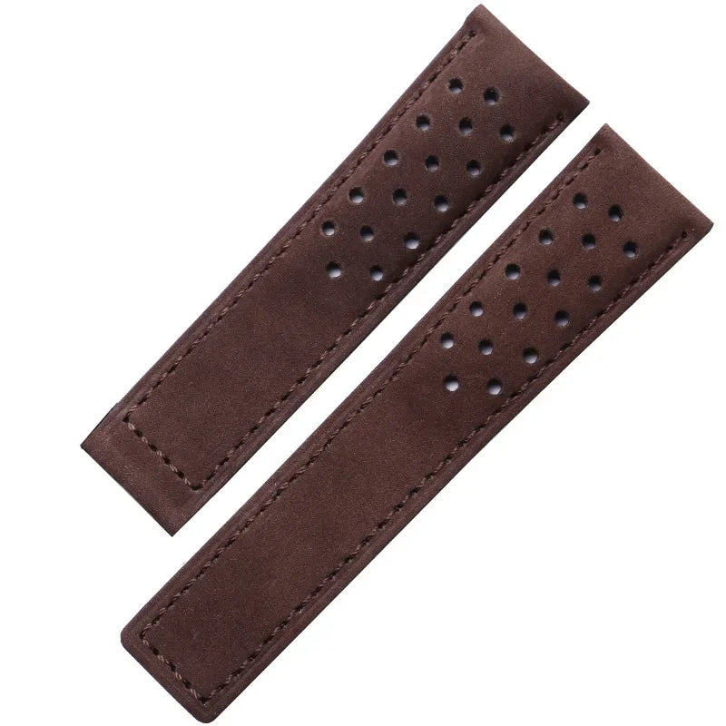 Bracelet de Montre Cuir Suède à Boucle Déployante - Universel