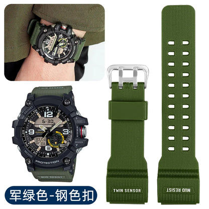 Silicone Rubber Watch Band for Casio GG1000 G-shock GG-1000 GNG-100 GSG-100, Resin Sport Strap, Waterproof Watchband Replacement Tool