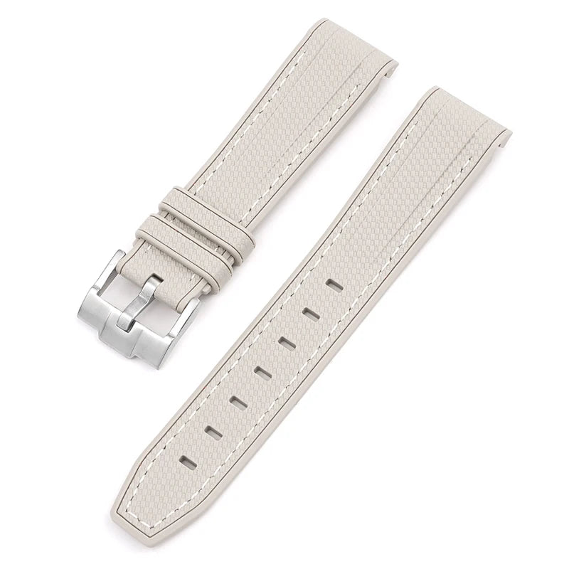Bracelet de montre en caoutchouc et Silicone, 20mm, pour Omega X Swatch Joint MoonSwatch, pour Seamaster 300, pour hommes et femmes, extrémité incurvée