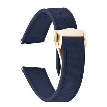 Premium Quality FKM Soft Rubber Watch Strap 20mm 21mm 22mm Sailcloth Texture Sport Band Quick Release Universal Watchband for DLug