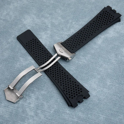Cinturino per orologio in silicone morbido di alta qualità, per TAG HEUER, serie Carrera, interfaccia concava e convessa, 28x22mm