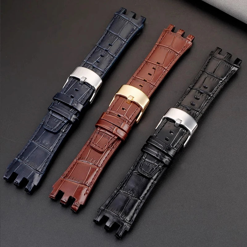 Bracelet de montre en cuir de vache, 22mm, noir, marron, bleu, blanc, avec outils, pour Swatch SVGK407 SVGK406 SVGK409 SVGK403