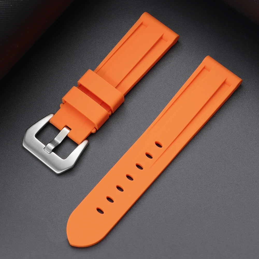 20/22/24/26mm Soft Comfortable Silicone Sport Watch Straps for Panerai – Blue, Black, Brown Accessories