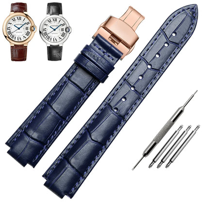 Bracelet de montre en cuir véritable pour ceinture à bouche convexe, 14x8mm, 16x8mm, 18x11mm, 20mm, accessoires de montre