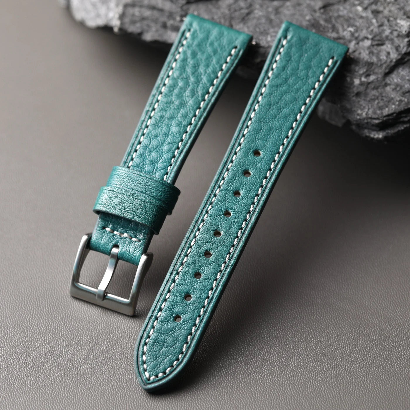 Cinturino in pelle MBOX fatto a mano, cinturino in vera pelle 18 19 20 22MM, morbido, blu nero verde marrone, a sgancio rapido, da uomo