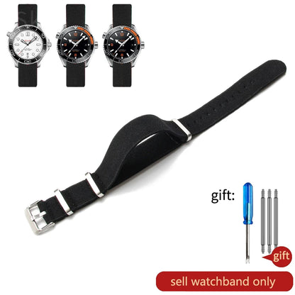 Retro Parachute Nylon Watch Strap for Rolex Tudor Biwan Omega Heuer IWC Men High-Density Knit 18 20 22mm Replacement Accessories