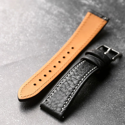 Bracciale in pelle di vacchetta fatto a mano, 18 19 20 21 22MM, cinturino morbido in vera pelle a sgancio rapido da uomo, stile vintage, vera pelle italiana