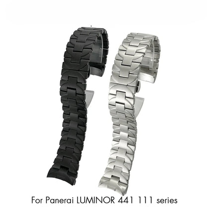 Bracelet de montre en acier inoxydable massif 316L, pour Panerai PAM441 111 382 PAM1314, Bracelet en acier pour hommes, boucle papillon, 24mm