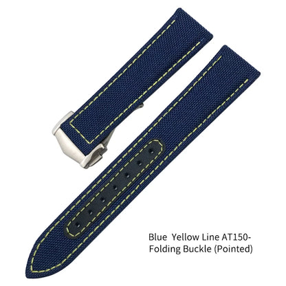 Canvas and Leather Watch Strap, 20mm, 22mm, 19mm, 21mm, for Omega Watch, Seamaster, Diver 300 Moon, AT150 AQUA TERRA, Nylon Bracelet Tools