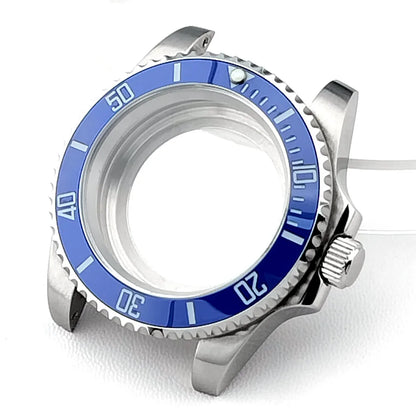 Cassa per orologio secondario in argento di alta qualità, 40,5 mm, adatta per NH-35/36, vetro zaffiro, cassa in metallo, parti e accessori resistenti all'acqua fino a 50 bar