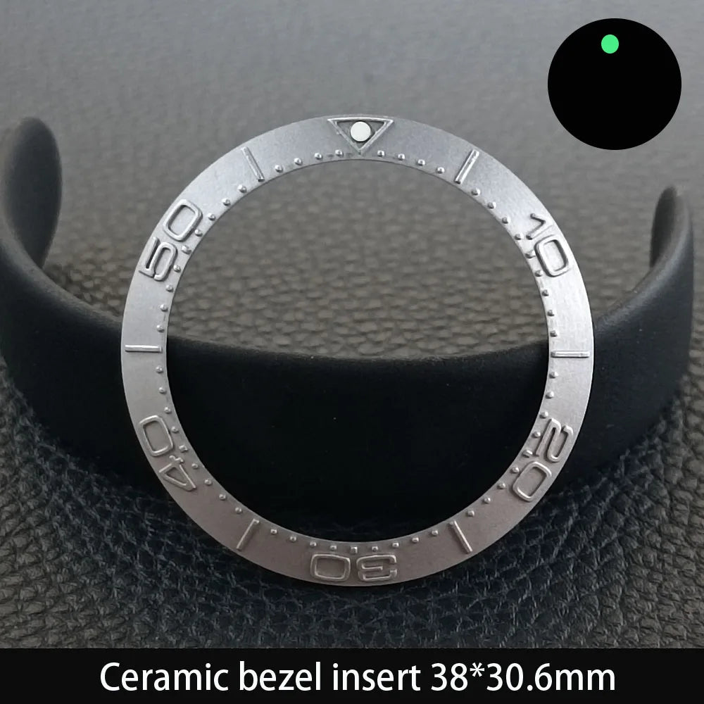 38mm x 30.6mm Sloped Ceramic Bezel GMT and Diving Watch Insert for 40mm Men's Watch Replacement Watch Bezel Inserts