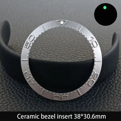 38mm x 30.6mm Sloped Ceramic Bezel GMT and Diving Watch Insert for 40mm Men's Watch Replacement Watch Bezel Inserts