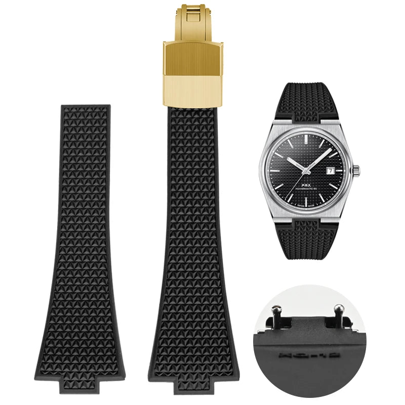 CTS Rubber strap for TISSOT PRX Powermatic 35mm 40mm 11mm 12mm Quick Release Spring Bar Watch Straps FKM Black Navy