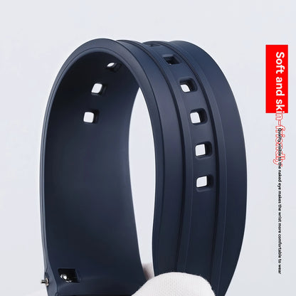 Per Longines HydroConquest L3.781/782/742/642 21 mm FKM Bracciale in gomma – Cinturino di ricambio in fluorocarbonio pronto per l'immersione da uomo