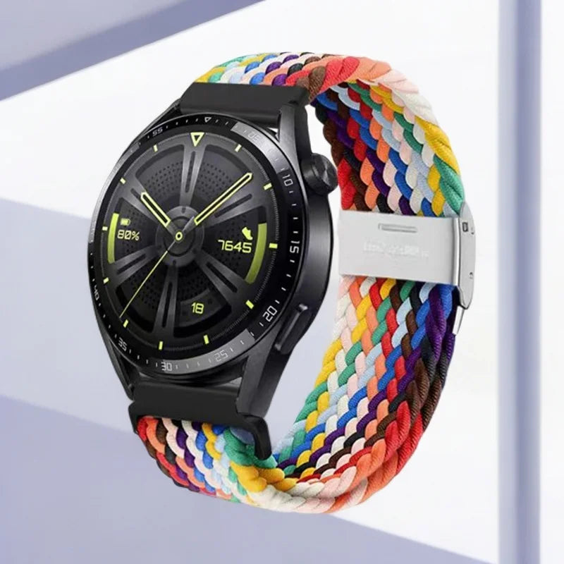 Boucle tressée universelle 18/20/22mm pour Samsung Watch 7 6 5 4 3/Amazfit GTS4 3 2/Huawei Watch GT6 5 4 3 2/Garmin Vivoactive 5
