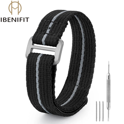IBENIFIT titane boucle Nylon Bracelet ceinture 20mm 22mm universel remplacement Sport bracelets de montre montre-Bracelet