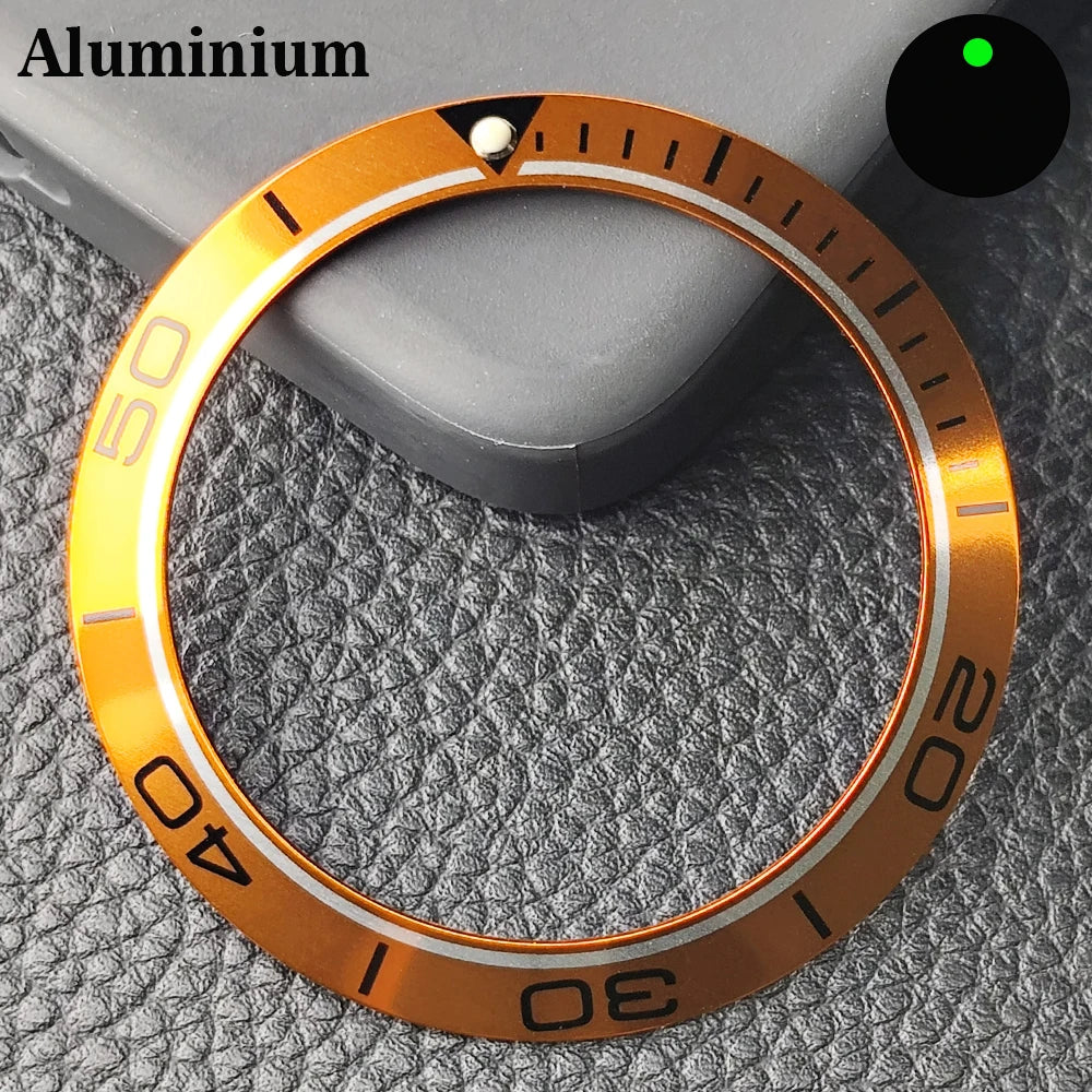 Insert de lunette incliné en céramique/aluminium 41.5mm x 32.7mm, adapté au remplacement de lunette de montre pour hommes, accessoires de montre