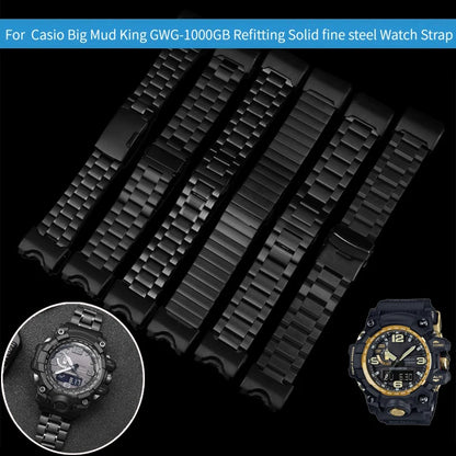 Cinturino da uomo in acciaio inossidabile per orologio Casio G-SHOCK GWG-1000-1A/A3/1A1 GB/GG, nero, sportivo, impermeabile, accessori