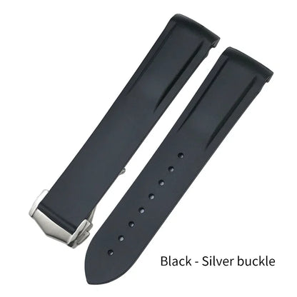 Cinturino per orologio in gomma siliconica, 18mm 19mm 20mm 21mm 22mm, per Omega Seamaster Planet Ocean per orologio Speedmaster Moon, bracciale impermeabile