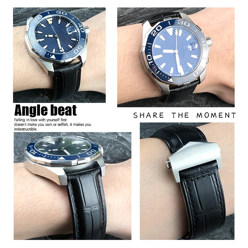 Bracelet de montre en cuir 19mm 20mm 21mm 22mm 23mm 24mm pour F1 TAG HEUER formule 1 Aquaracer CARRERA MONACO AUTAVIA bracelet de montre en peau de vache