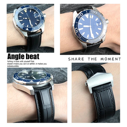 Bracelet de montre en cuir 19mm 20mm 21mm 22mm 23mm 24mm pour F1 TAG HEUER formule 1 Aquaracer CARRERA MONACO AUTAVIA bracelet de montre en peau de vache