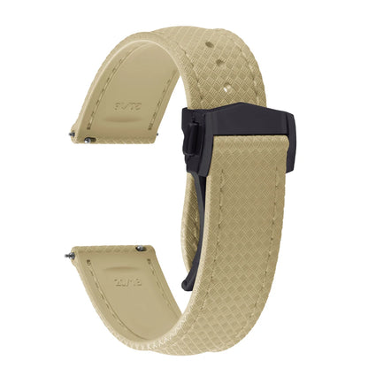 FKM Waterproof Rubber Watch Band Quick Release Deployment Clasp Straps 20mm 22mm Universal Watch Bracelet