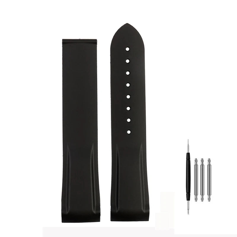 Cinturino per orologio da uomo in gomma e silicone, fibbia pieghevole, estremità curva, per Omega Seam84300 Speedmaster, 20 mm 21 mm 22 mm