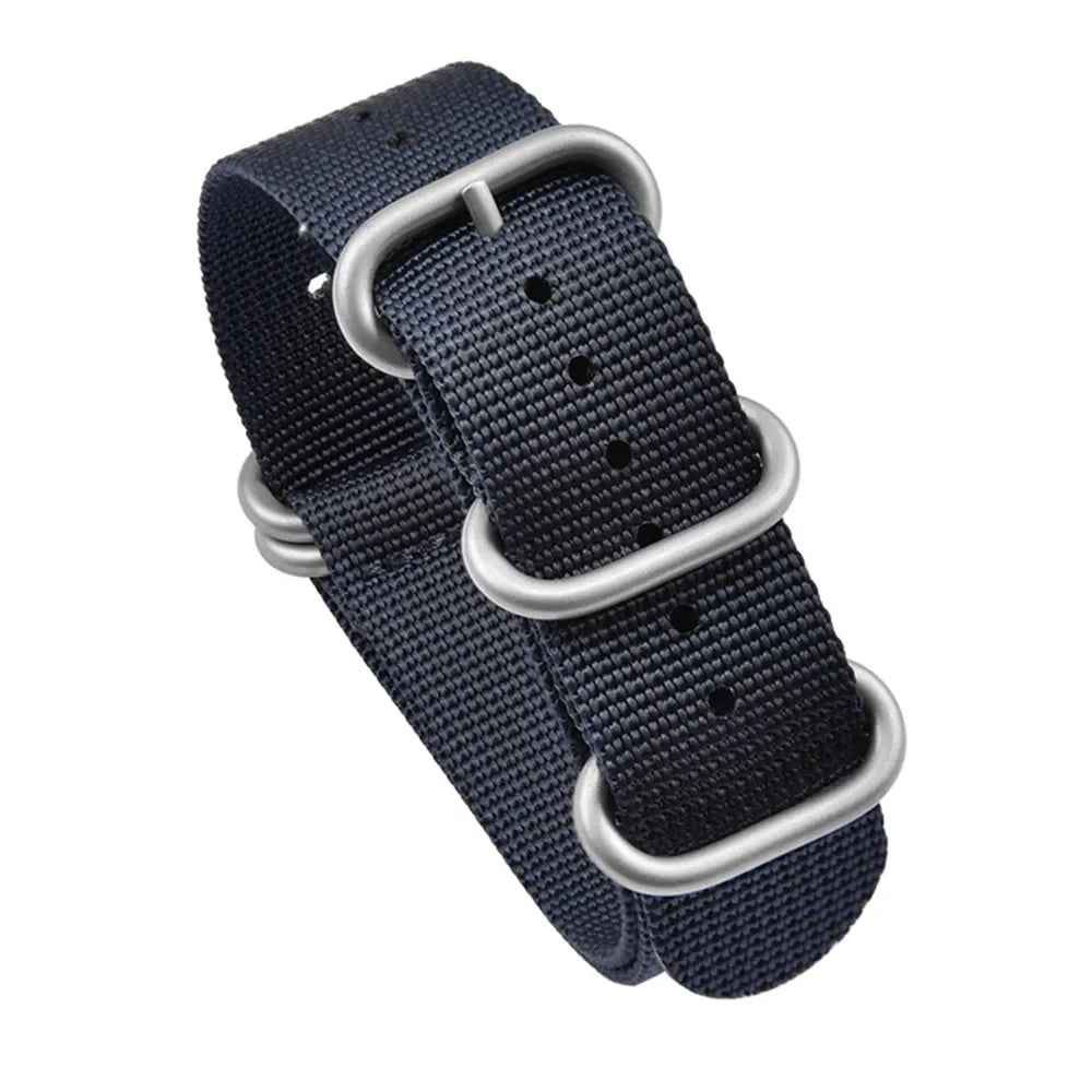 Bracelet en Nylon Noir de Haute Qualité pour Homme, Accessoire de Plongée à Rayures Militaires, pour Montre DW SeATM, 20mm 22mm