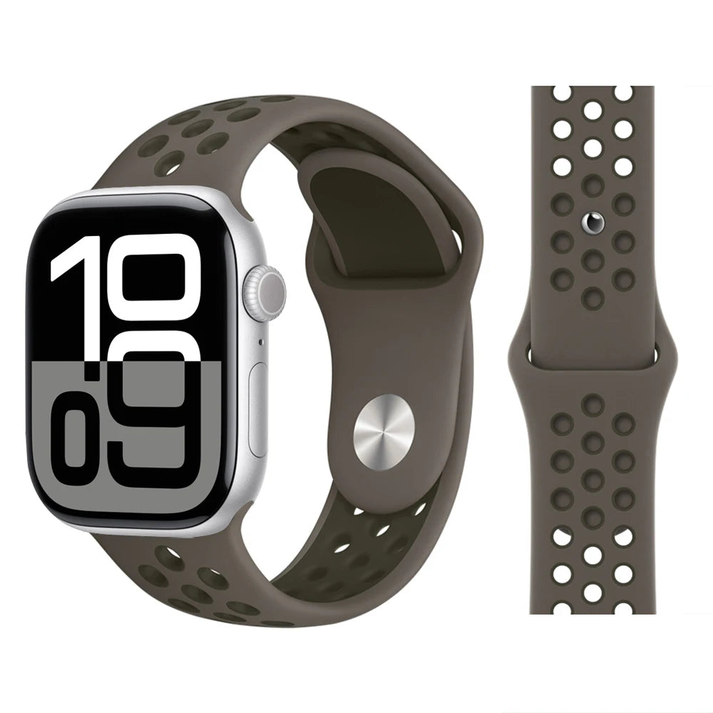 Bracelet en Silicone pour bracelets de montre Apple 46mm 44mm 45mm 40mm 41mm 42mm, Bracelet de Sport Correa iWatch série 11 10 9 SE 8 7 6 5