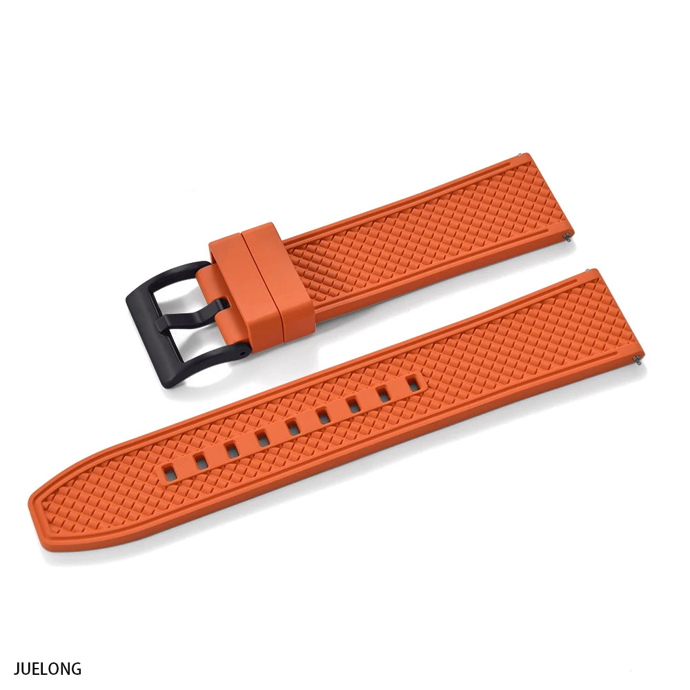 2025 NewFKM Bracelet de montre en caoutchouc 18 mm/20 mm/22 mm/24 mm |   Sangle de plongée à dégagement rapide, étanche, Anti-allergie, pour Seiko/Citizen/Garmin