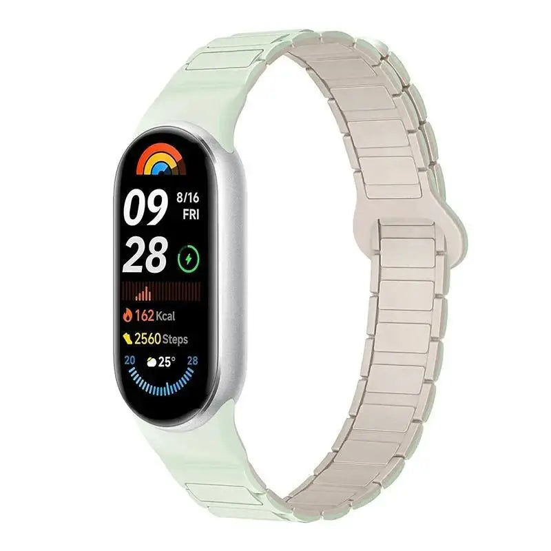 Bracelet magnétique en silicone pour Xiaomi Mi Band 10, 9, 8 – Accessoire de montre de sport