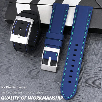 Bracelet de Montre en Caoutchouc de Silicone Souple, Coloré, pour Breitling SEIKO Longines Tudor mol, 20mm 21mm 22mm 23mm 24mm