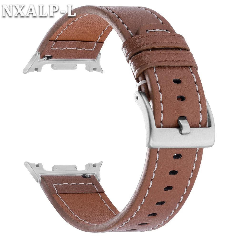 Leather Band without Gaps for Samsung Galaxy Watch 8 Classic 46mm, Replacement Strap for Galaxy Watch 8 44mm 40mm, Accessory