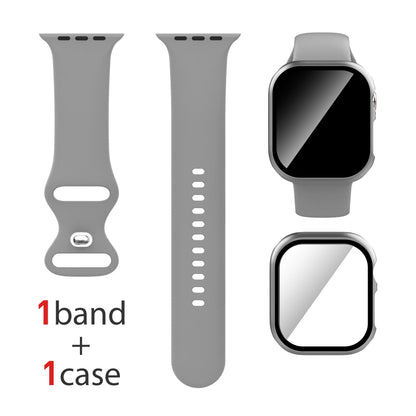 Lot de 2, pour Apple Watch : Étui + Bracelet + Protection d'écran compatible S1-S11/SE 38/40/41/Series 10-11 42mm/42/44/45/46/49mm