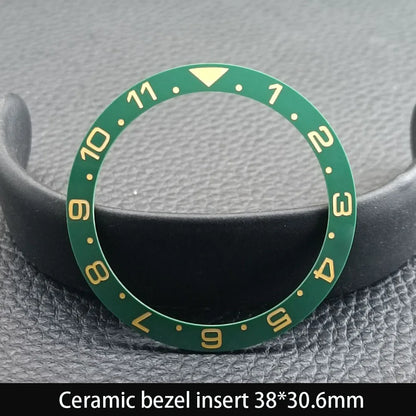38mm x 30.6mm Sloped Ceramic Bezel GMT and Diving Watch Insert for 40mm Men's Watch Replacement Watch Bezel Inserts