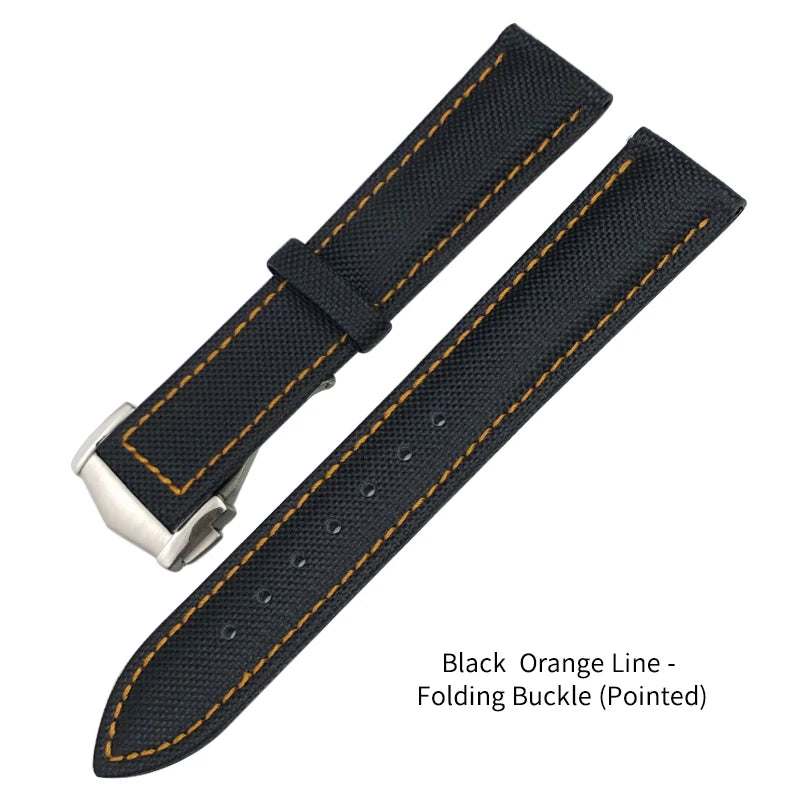 Canvas and Leather Watch Strap, 20mm, 22mm, 19mm, 21mm, for Omega Watch, Seamaster, Diver 300 Moon, AT150 AQUA TERRA, Nylon Bracelet Tools