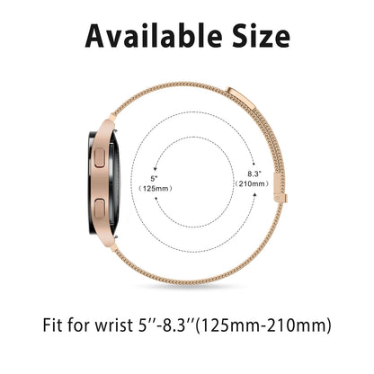Bande magnétique milanaise 20mm pour Bracelet de musique Garmin Vivoactive 6 5 3 pour Bracelet Garmin Venu Sq 2 Plus/Forerunner 55/165/245/645