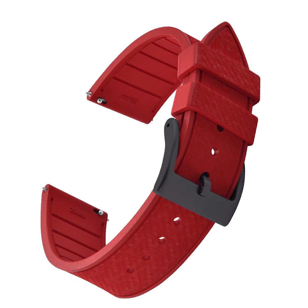 FKM Mosaic Rubber Watch Strap, 20mm 22mm, Quick Release, for Sport Diver, for Rolex Seiko Omega Cartier, Universal Belt
