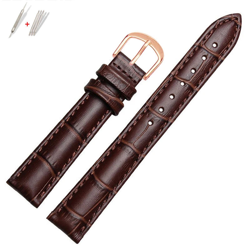 Genuine Leather Watch Strap for Men and Women, Watch Band, Black Brown, Rossini, 818573, 818574, 5613, 517768 mol, Citizen, 12mm, 14mm, 16mm, 18mm