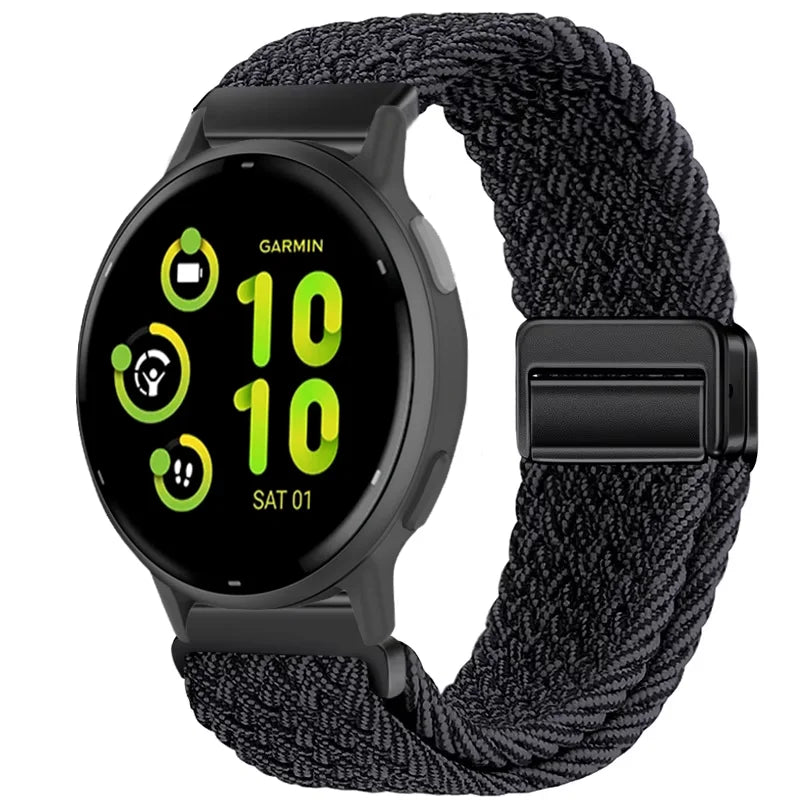 Bracelet magnétique en Nylon, 20mm 22mm, pour Garmin Forerunner 970 570 165 55 965 265/Venu 3, Bracelet de sport Garmin Active 6 5 Correa