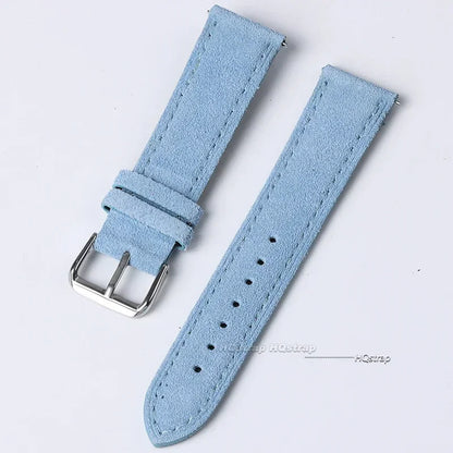 Bracelet de montre en cuir véritable suédé pour Seiko, Vintage, couture faite à la main, pour Rolex 18mm 19mm 20mm 22mm 24mm