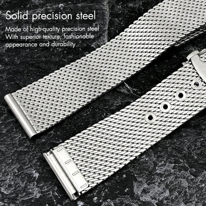 Premium Stainless Steel Milanese Watch Strap for Omega Seamaster Aqua Terra Speedmaster 19/20mm, Double Safety Clasp Replacement Band