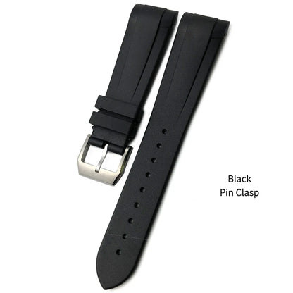 Bracelet de montre en caoutchouc naturel Silione, 22mm 20mm, pour Tudor Black Bay GMT 1958, extrémité incurvée, boucle pliante, vert, bleu, rouge