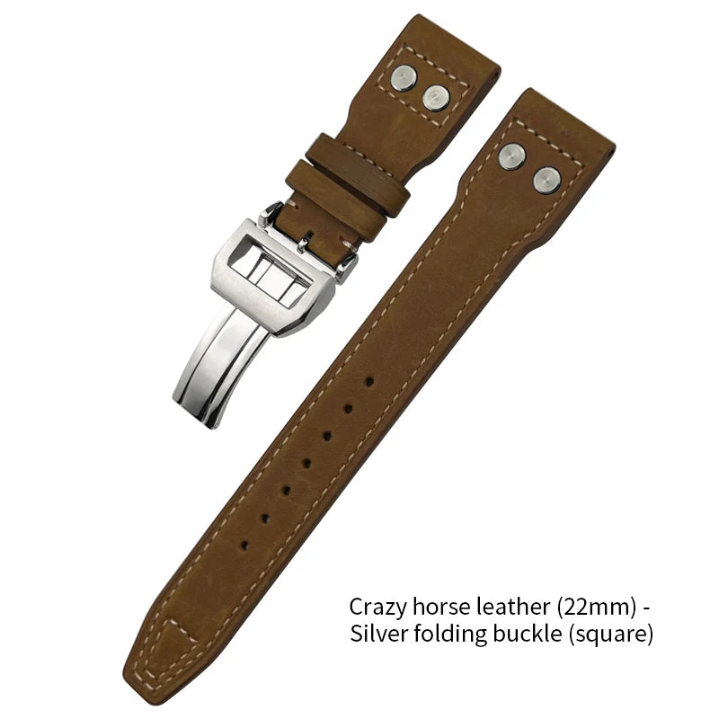 Bracelet de montre en cuir de vachette Rivet Optics, bracelet de montre en cuir véritable, IWC, Suffino 77, Suff5009, Big Pilot, Spitfire, Le Petit Prince, 21mm, 22mm