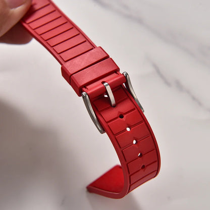 FKM Mosaic Rubber Watch Strap, 20mm 22mm, Quick Release, for Sport Diver, for Rolex Seiko Omega Cartier, Universal Belt