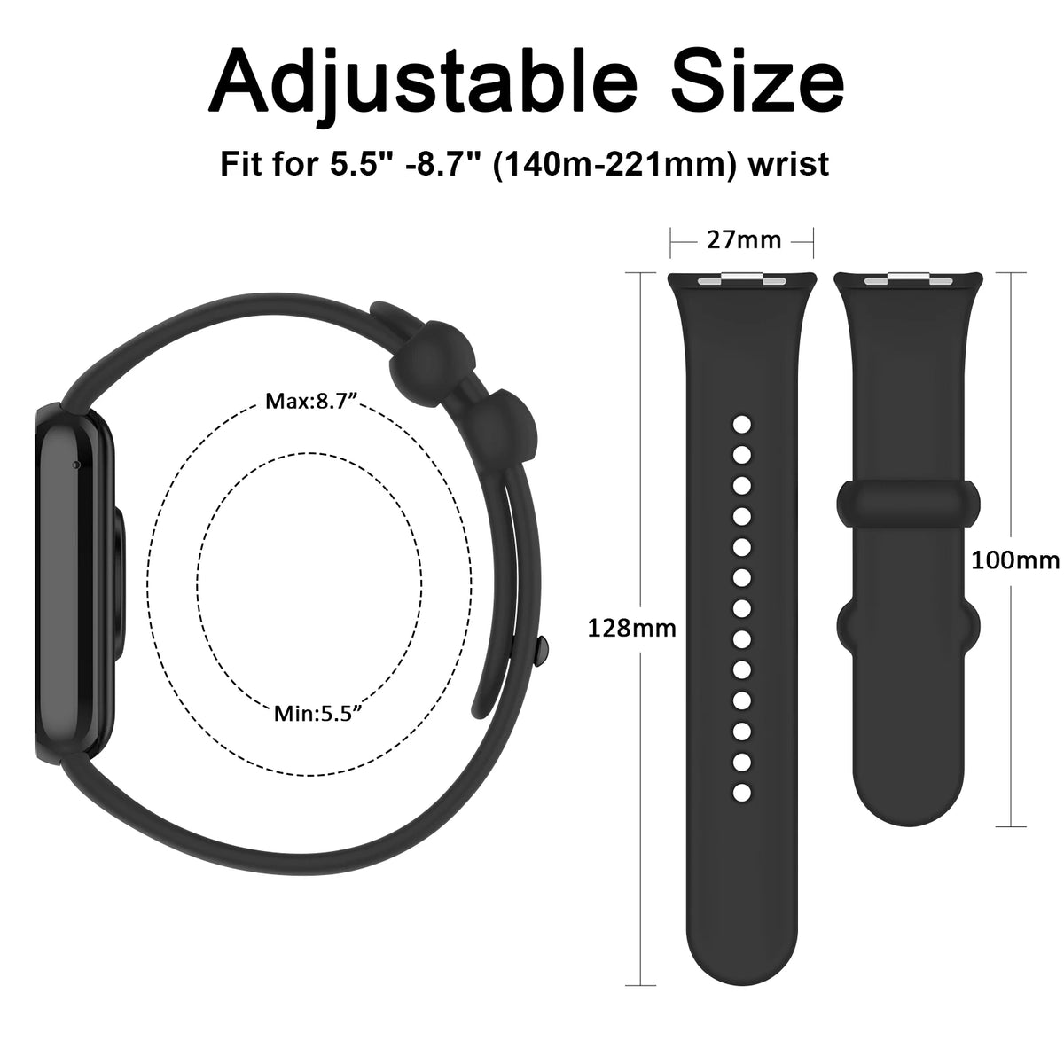 Bracelet en silicone souple pour Xiaomi Mi Band 8 Pro/9 Pro, bracelet de sport pour Xiaomi Redmi Watch 4 5 6, remplacement de bracelet