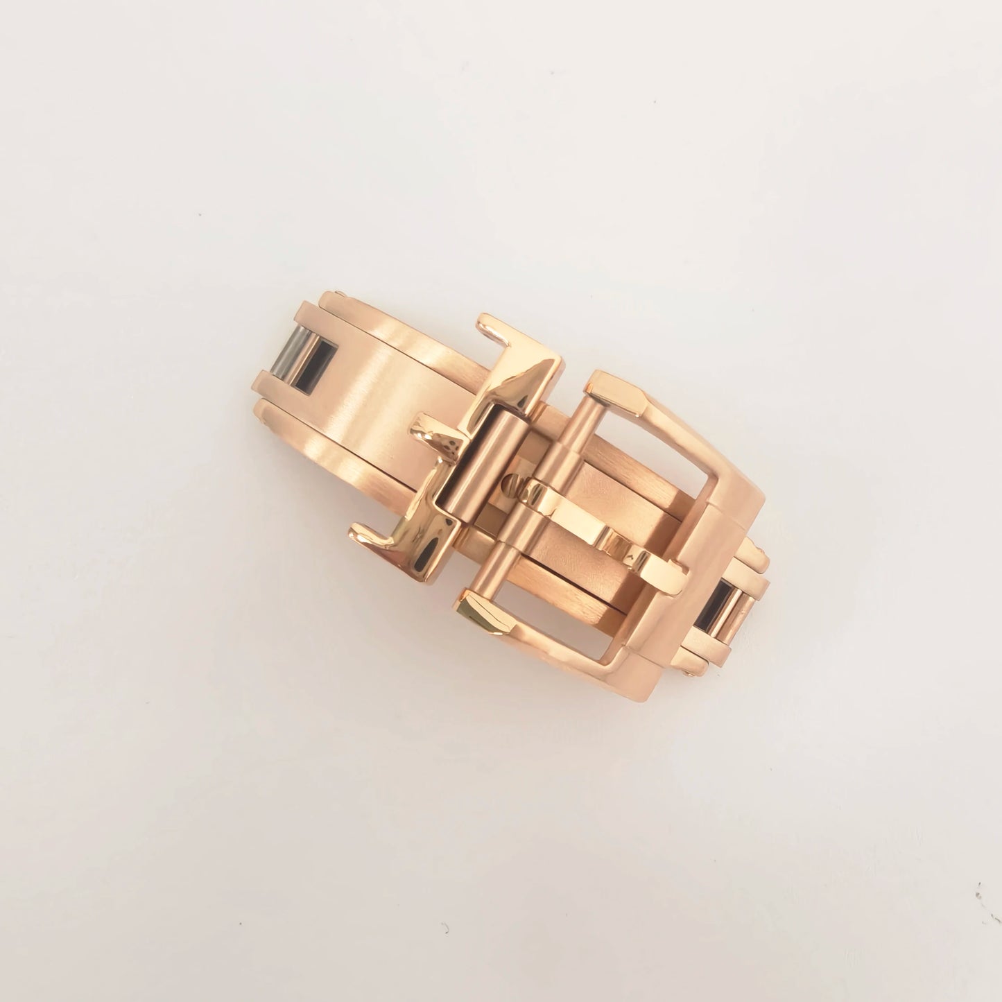 Premium spring-loaded folding clasp, secure 16mm/18mm luxury watch buckle for leather straps, aircraft-grade stainless steel