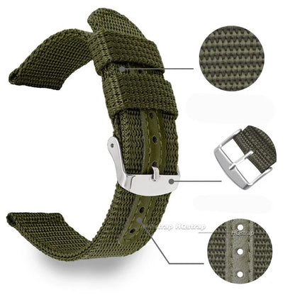Cinturino per orologio in tela di Nylon intrecciato, cintura morbida, cinturino universale in pelle per uomo donna, cinturino sportivo da 18mm 20mm 22mm 24mm