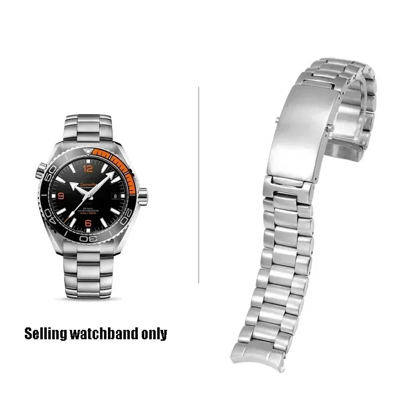 Bracelet de rechange en acier inoxydable pour Omega Seamaster/Speedmaster/Planet Ocean |   Bracelet de montre argenté 18 mm/20 mm/22 mm